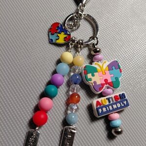 Autism Friendly Butterfly Puzzle Keychain Bag Charm Love Brave